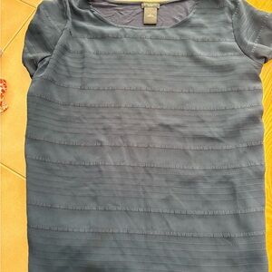 Ann Taylor Charcoal Short Sleeve Top